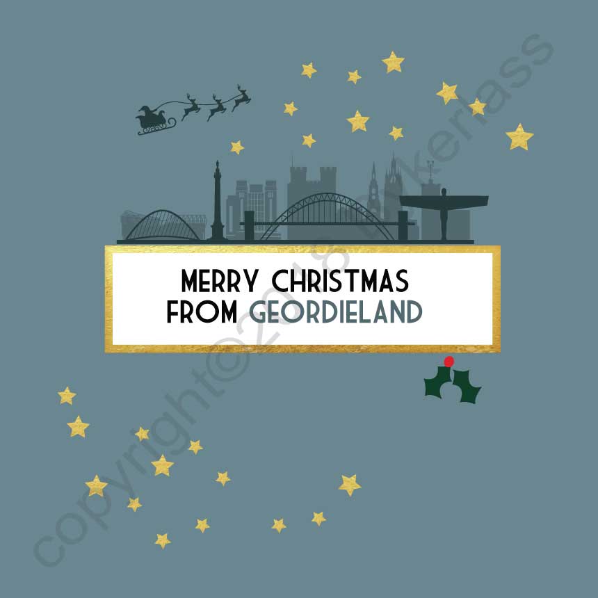 Merry Christmas From Geordieland Christmas Card by Wotmalike