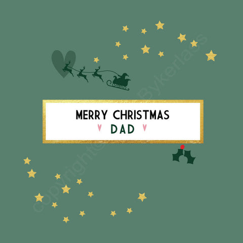 Merry Christmas Dad Sage Christmas Card --- FX67