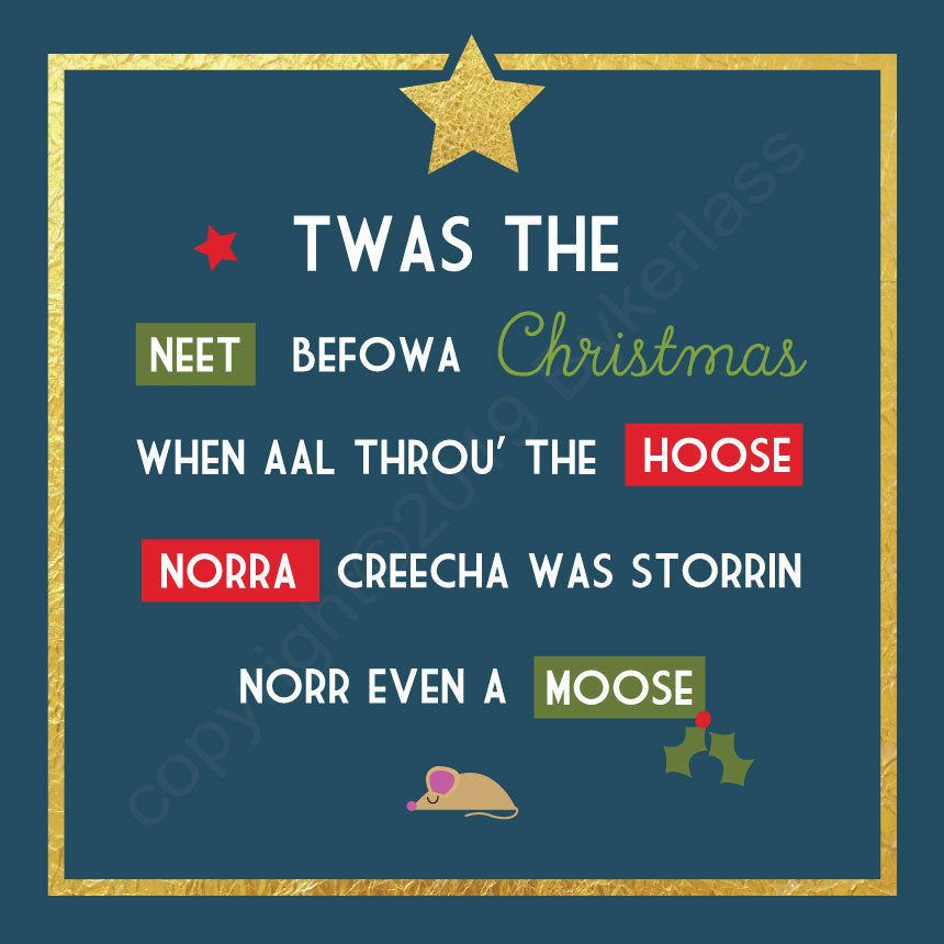 Twas The Neet Before Christmas Geordie Petrol Christmas Card by wotmalike