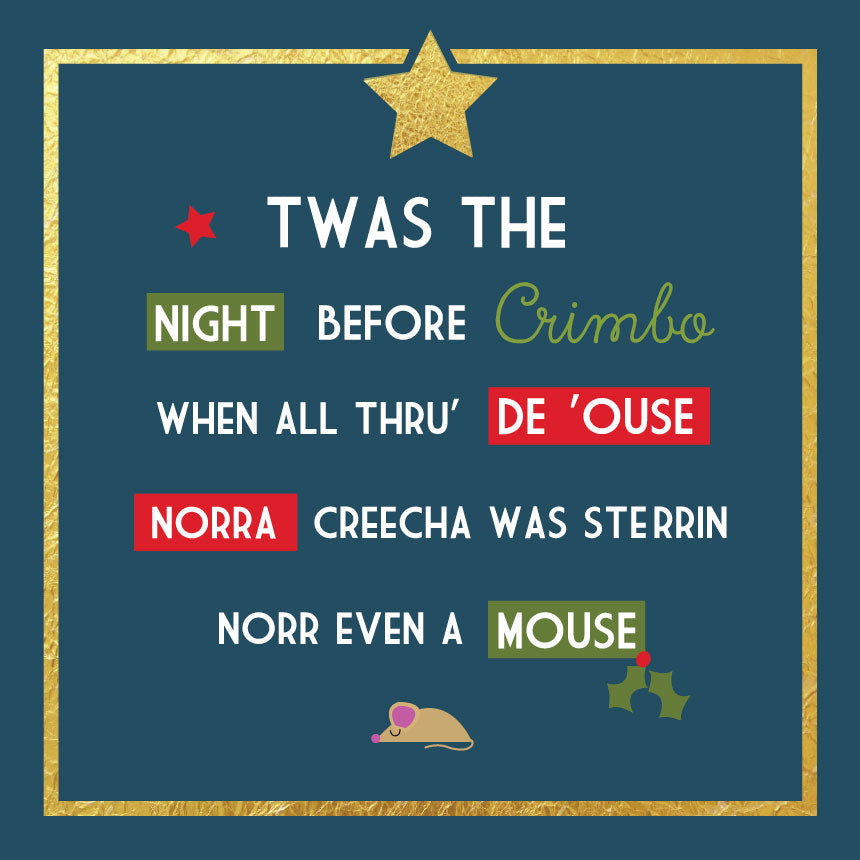 Twas The Night Before Crimbo Scouse Christmas Card --- FX9