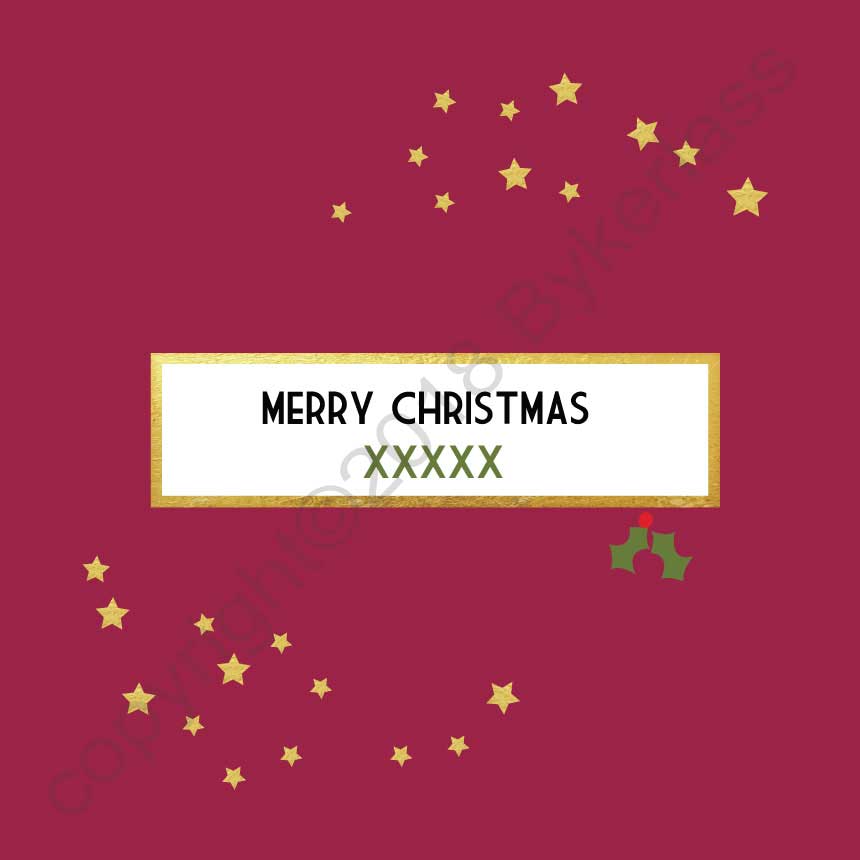 Merry Christmas XXXXXX Bespoke Foiled Christmas Cards BERRY by Wotmalike