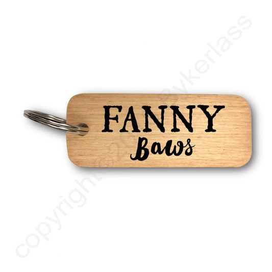 Fanny Baws -  Scottish Rustic Wooden Keyring 