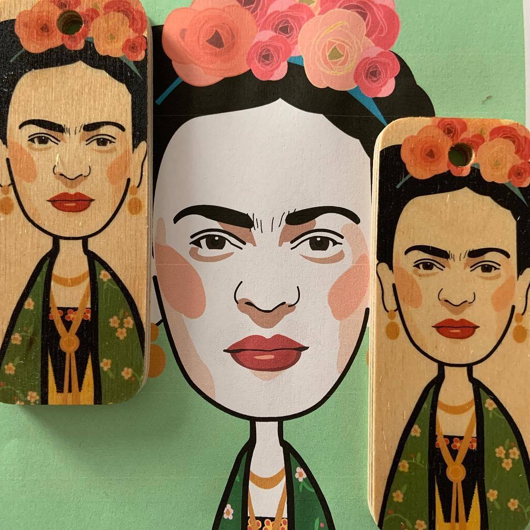 Frida Character Wooden Keyring - RWKR1