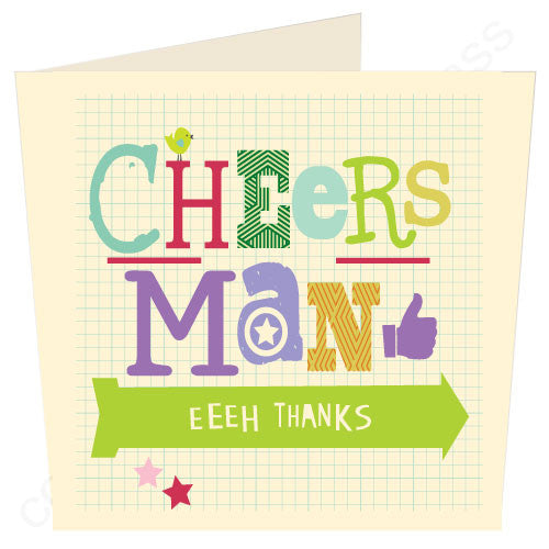 Cheers Man Geordie Mugs Thank You Card geordie thank you card cheers pet