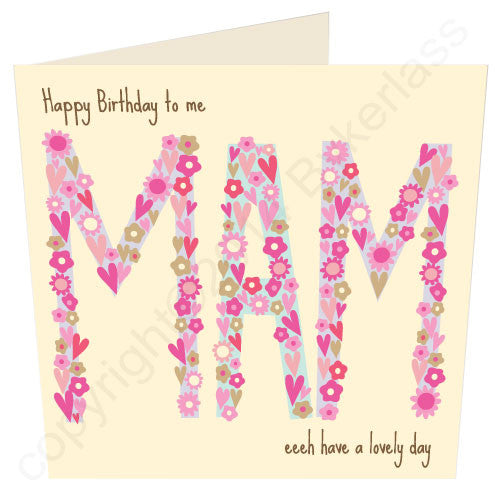 Happy Birthday Mam Geordie Mugs Birthday Card