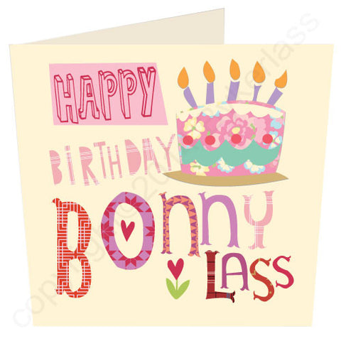 Happy Birthday Bonny Lass Geordie Card (G28)
