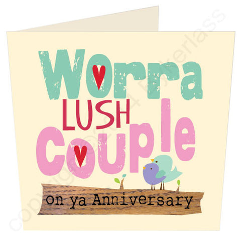 Worra Lush Couple Geordie Anniversary Card (G31)