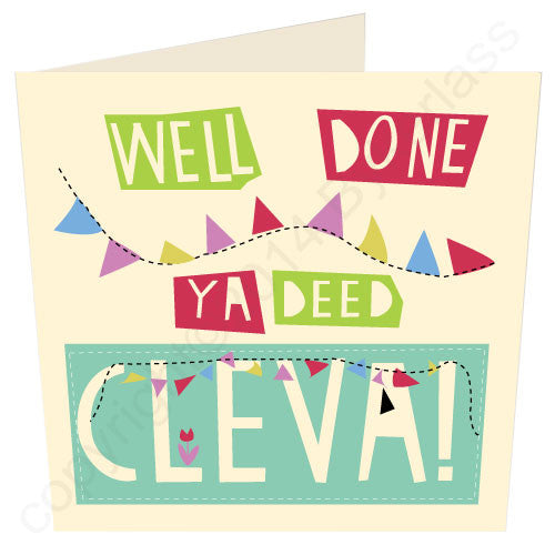 Well Done Ya Deed Clever - congratulations geordie cards