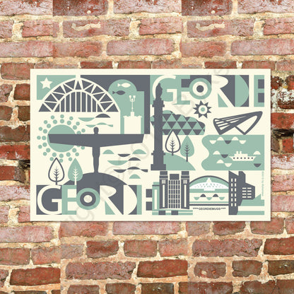 Geordie City Geordie Tea Towel