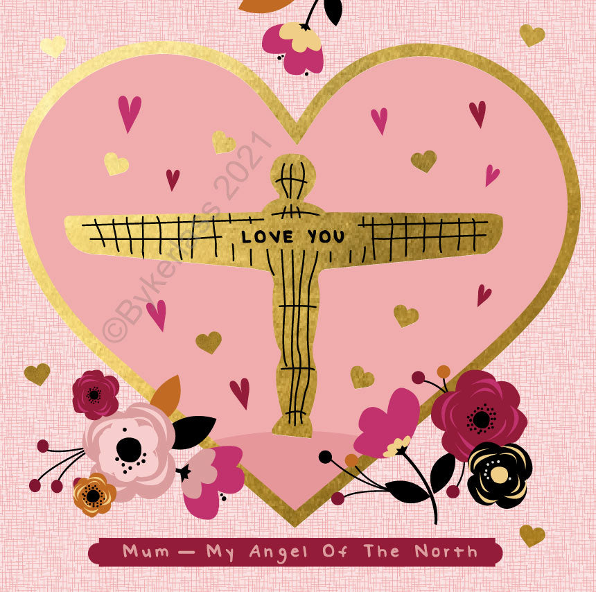 Mum My Angel Of The North Beautiful Foil Mothers Day Card by Wotmalike