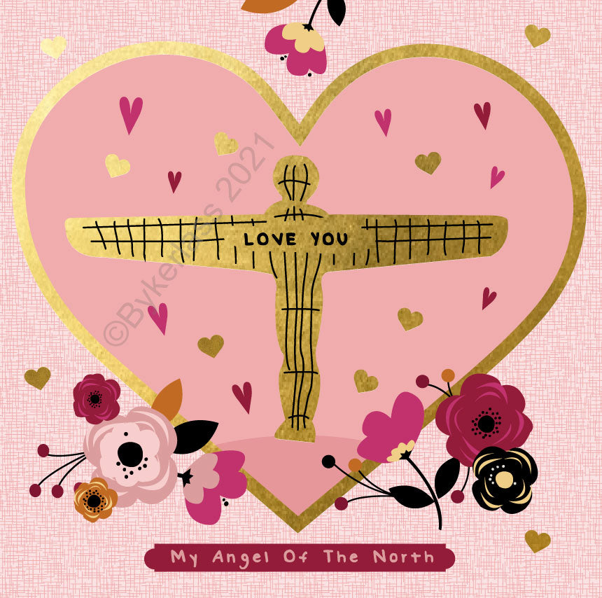My Angel Of The North Beautiful Foil Valentines Day Card by Wotmalike