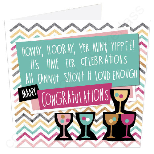 Congratulations Geordie Poetry Card by Bykerlass and Matt Reilly from Geordie Mugs Geordie Cards and Geordie Gifts