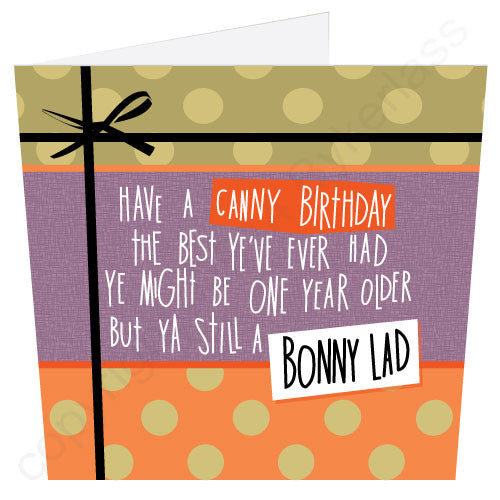 Canny Birthday Bonny Lad Geordie Poetry Card