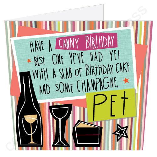 Have a Canny Birthday Pet Geordie Poetry Card Words by Matt Reilly, artwork by Jo Burrows