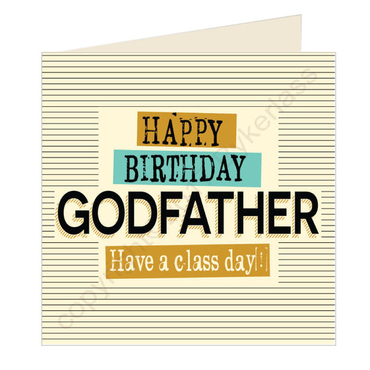 Happy Birthday Godfather Geordie Card by Wotmalike