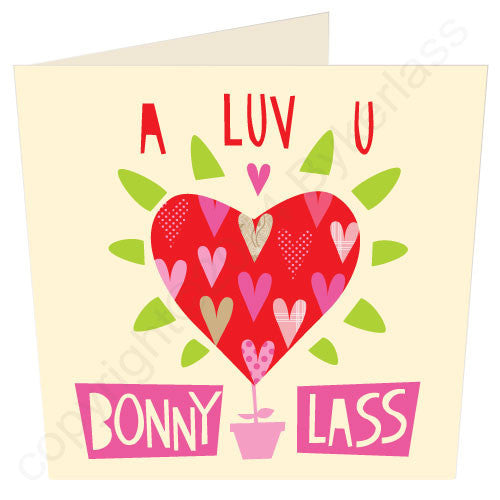 A Luv Ye Bonny Lass Geordie Mugs Love Card