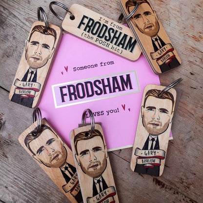 Gary Barlow Character Wooden Keyring by Wotmalike