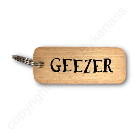 Geezer Rustic Wooden Keyring - RWKR1