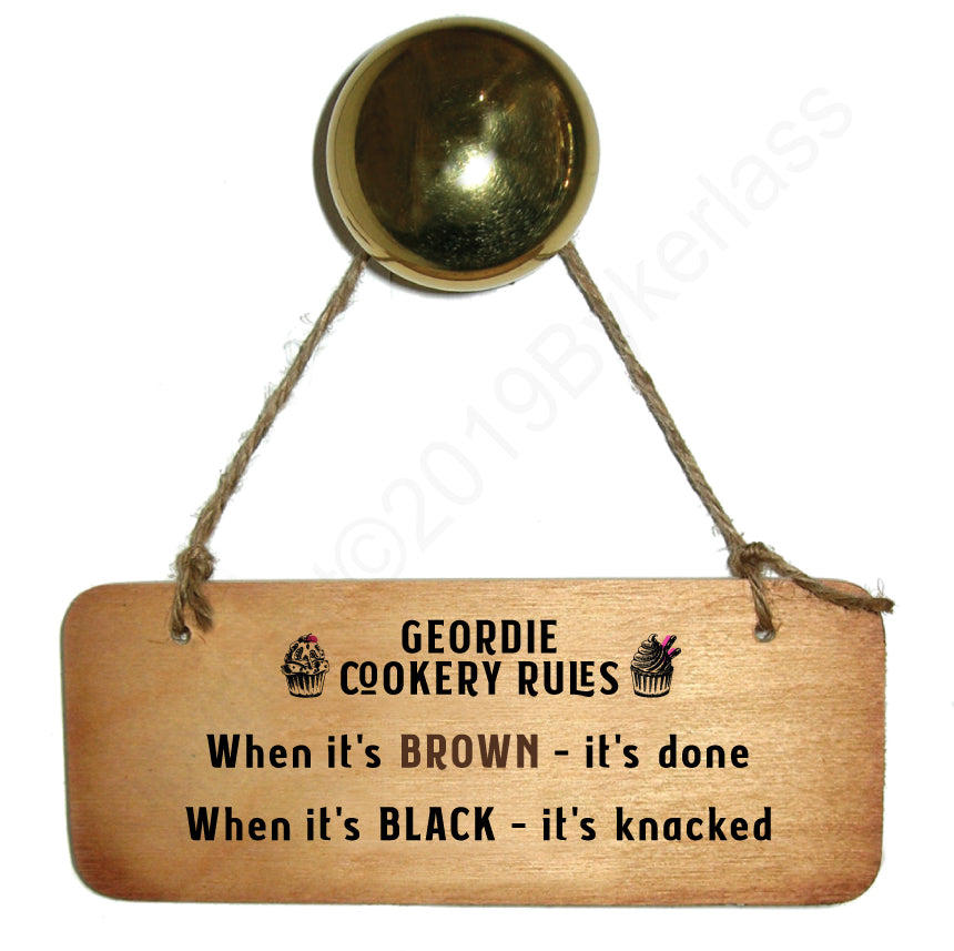 Geordie Cookery Sign Rustic North East Wooden Geordie Sign by Wotmalike