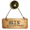 Gin - It's A yes from me! Fab Wooden Sign by Wotmalike