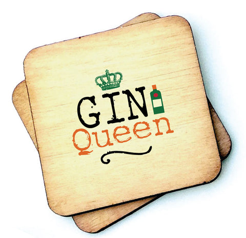 Gin Queen - Rustic Wooden Coaster - RWC1