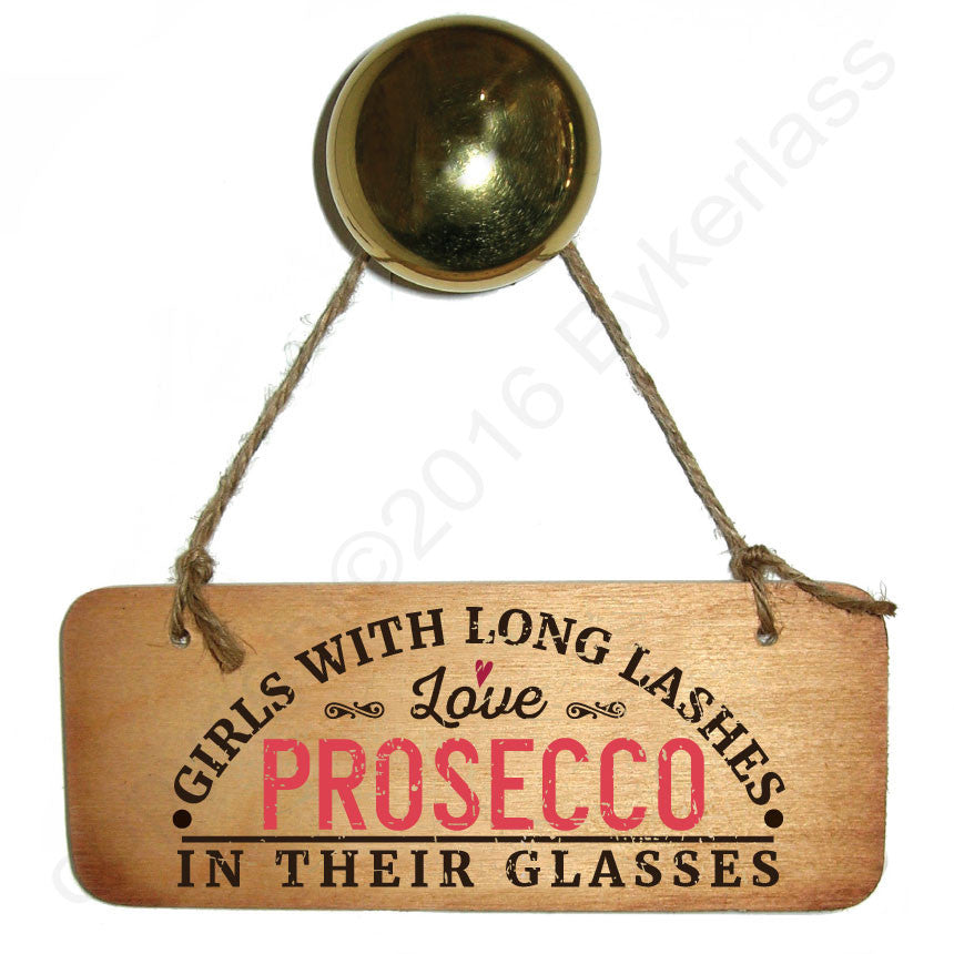 Girls With Long Lashes Love Prosecco In Their Glasses Fab Wooden Sign