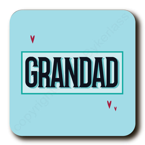 Grandad - Father's Day Gift Cork Backed Coaster -   (MBCGDad)