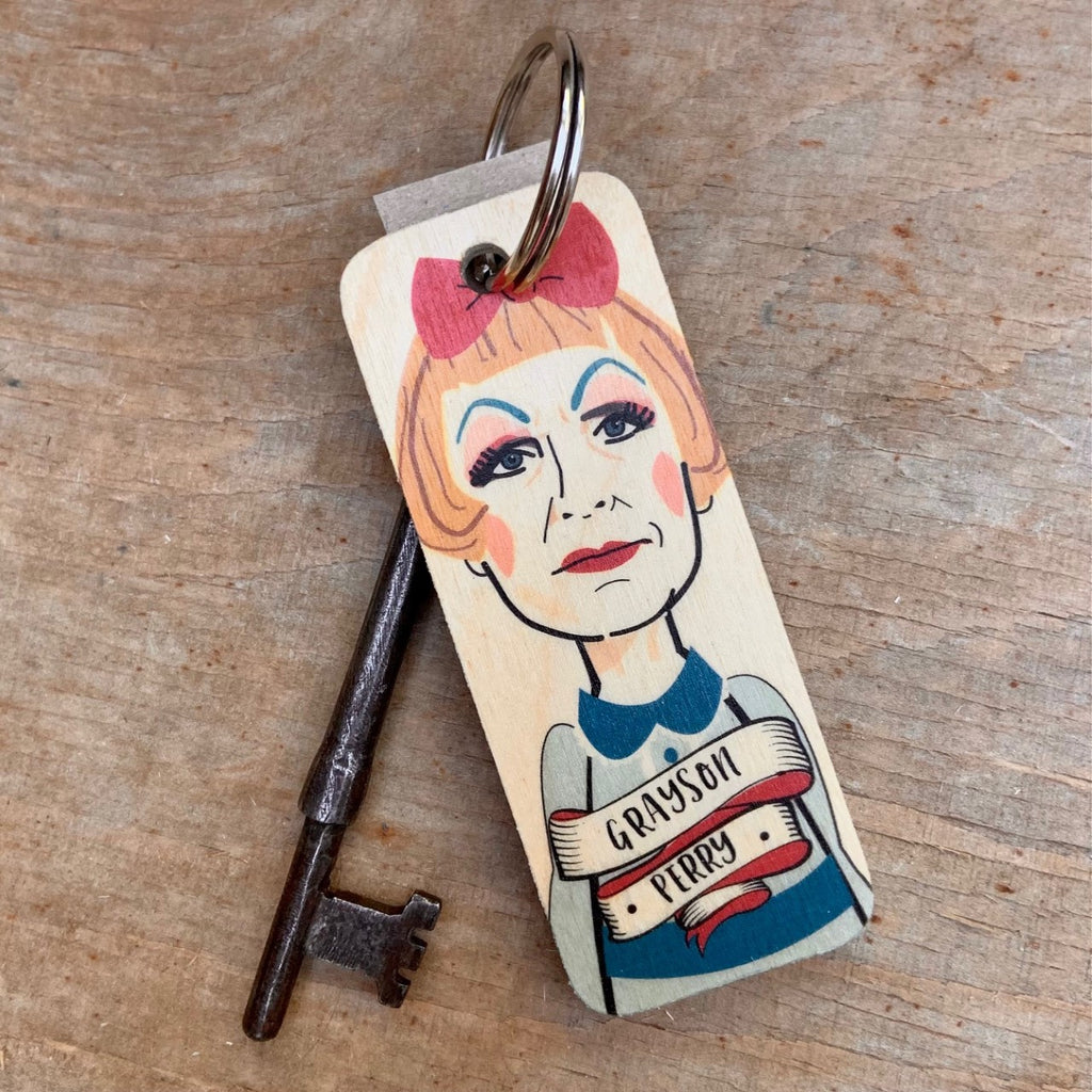 Grayson Perry Character Wooden Keyring