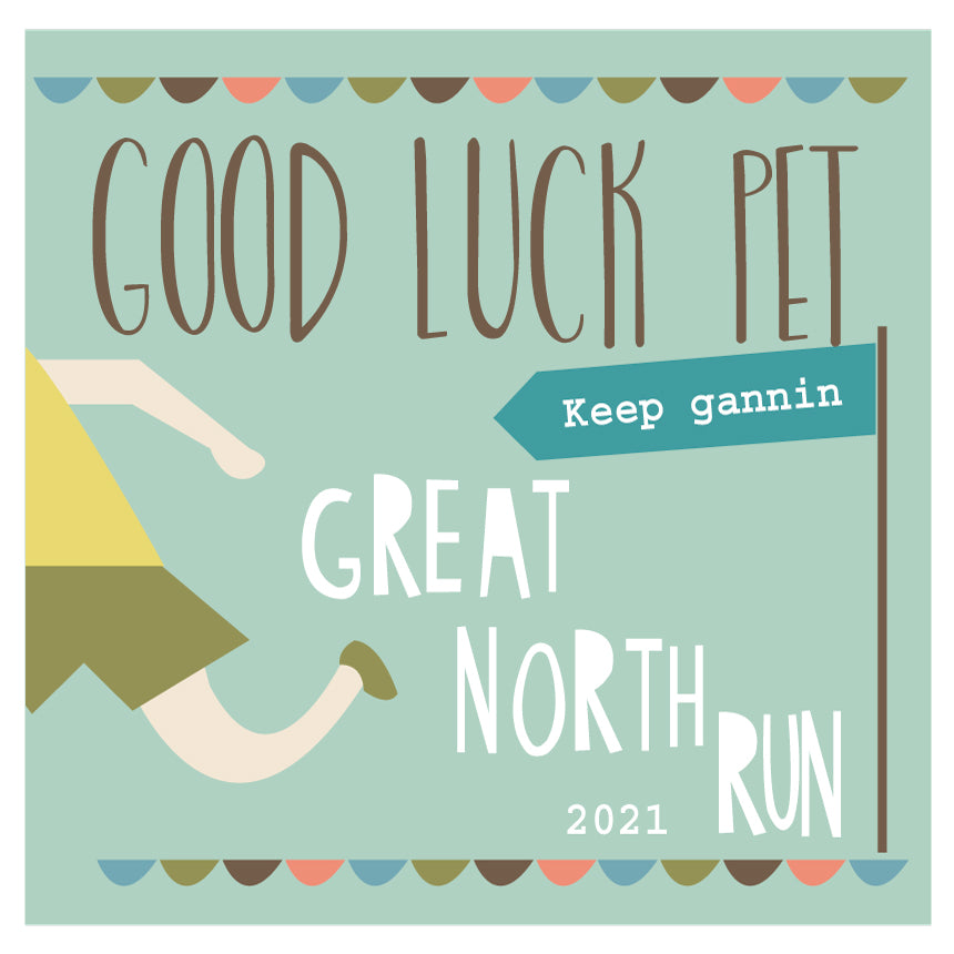 Great North Run Good Luck 2021 ...... LARGE Geordie Card by Wotmalike