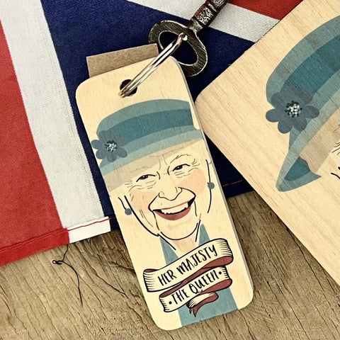 Her Majesty The Queen - Character Wooden Keyring - RWKR1