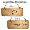 Rustic Double Sided Wooden Sign Newcastle Geordie Gifts, Geordie mugs, Geordie signs, Geordie greetings cards. Howay in pet!