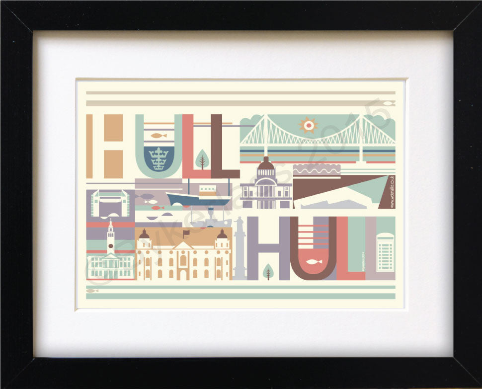 Hull City Scape Print Mounted Print 