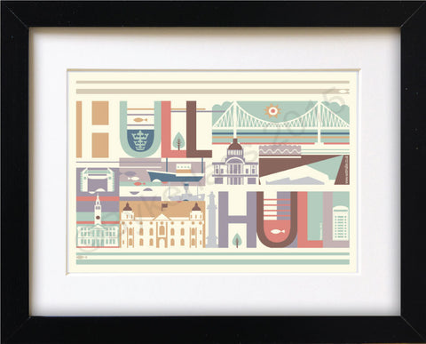 Hull City Scape Print Mounted Print (HCP1)