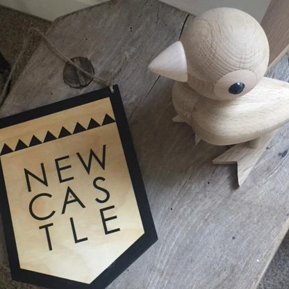 LARGE NEWCASTLE Wooden Hanging Banner  - WHB