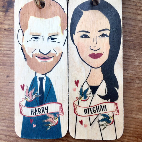 Meghan Markle Character Wooden Keyring - RWKR1