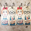Grayson Perry Character Wooden Keyring - RWKR1