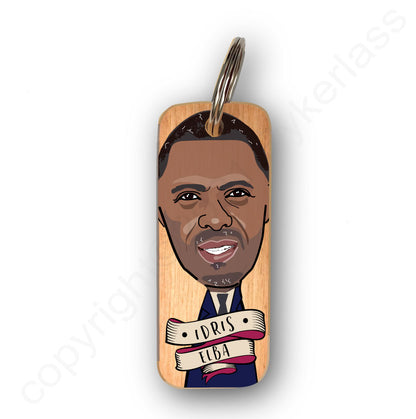 Idris Elba Character Wooden Keyring by Wotmalike