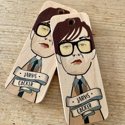 Jarvis Cocker Character Wooden Keyring by Wotmalike