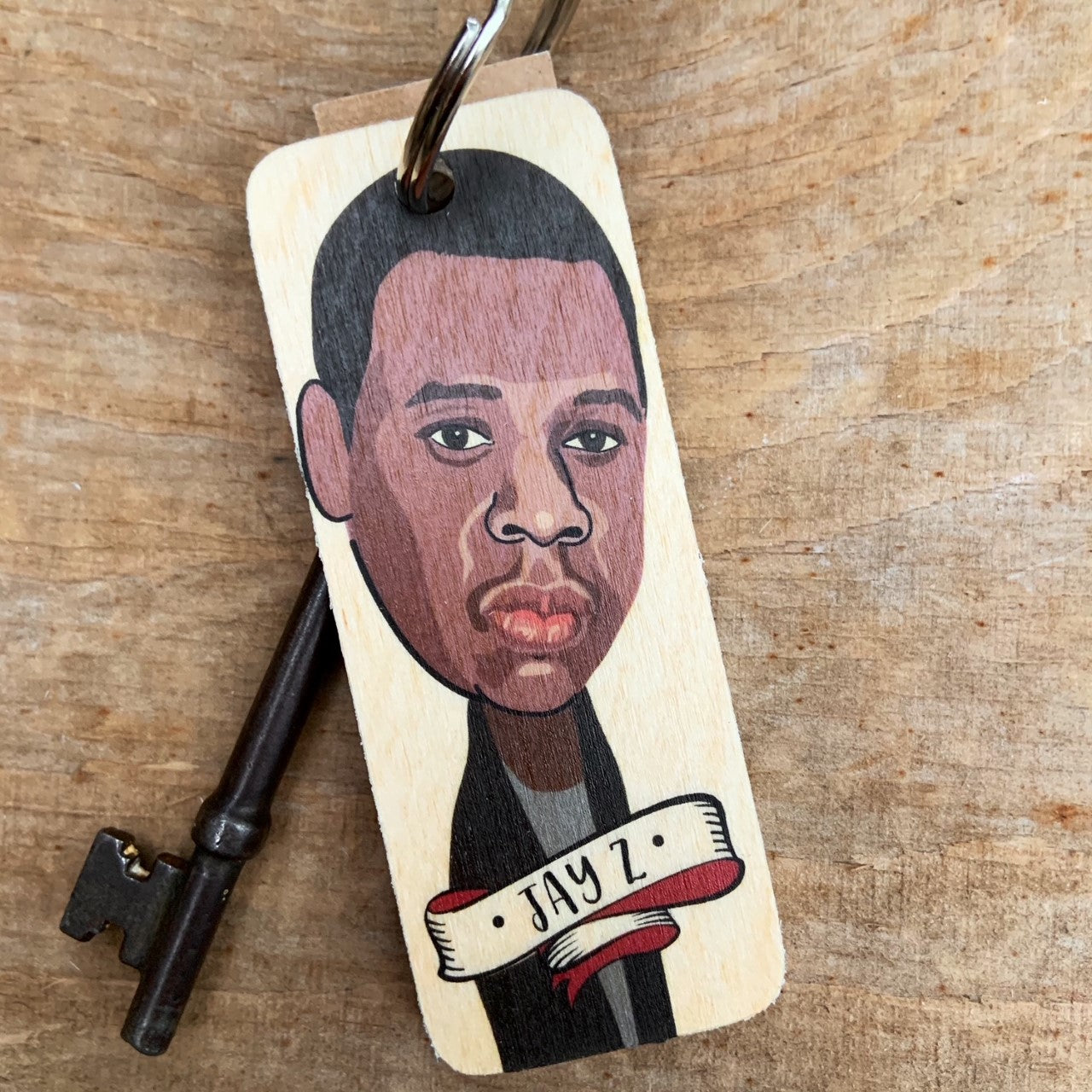 Jay Z Character Wooden Keyring by Wotmalike