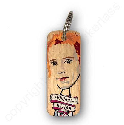 Johnny Rotten Character Wooden Keyring