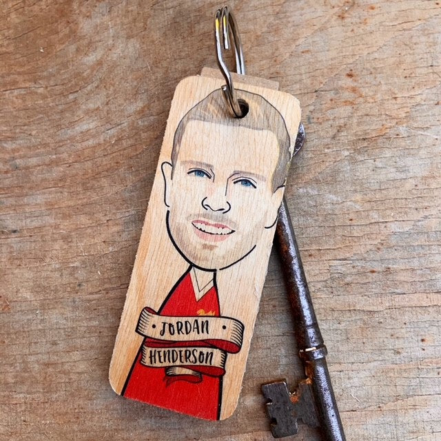 Jordan Henderson Character Wooden Keyring