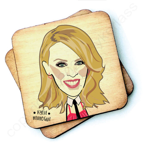 Kylie Minogue Character Wooden Coaster - RWC1