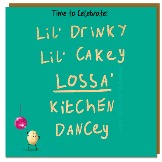 Kitchen Dancey - Lumpy Potato Lady Card by Wotmalike