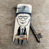 L.S. Lowry Character Wooden Keyring by Wotmalike