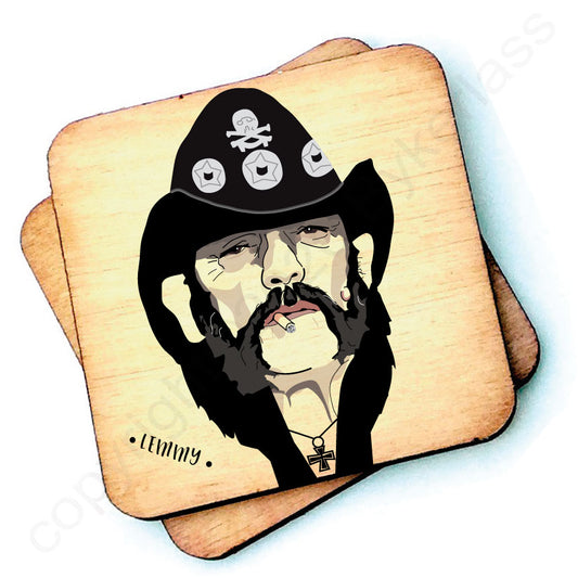 Lemmy Character Wooden Coaster by wotmalike