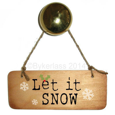 Let It Snow Christmas Rustic Wooden Sign 