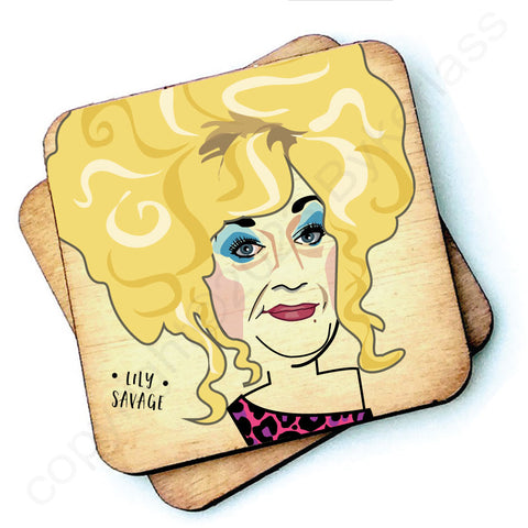 Lily Savage Character Wooden Coaster - RWC1
