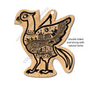 Liver Bird - Line Illustration Wooden Hanging Ornament (Christmas Bauble) LB