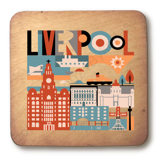 Scouse City Wooden Scouse Coaster - RWC1