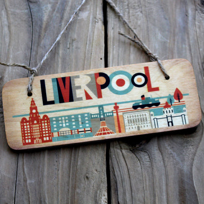 Liverpool City Bright Scouse Wooden Sign Great Scouse Gifts
